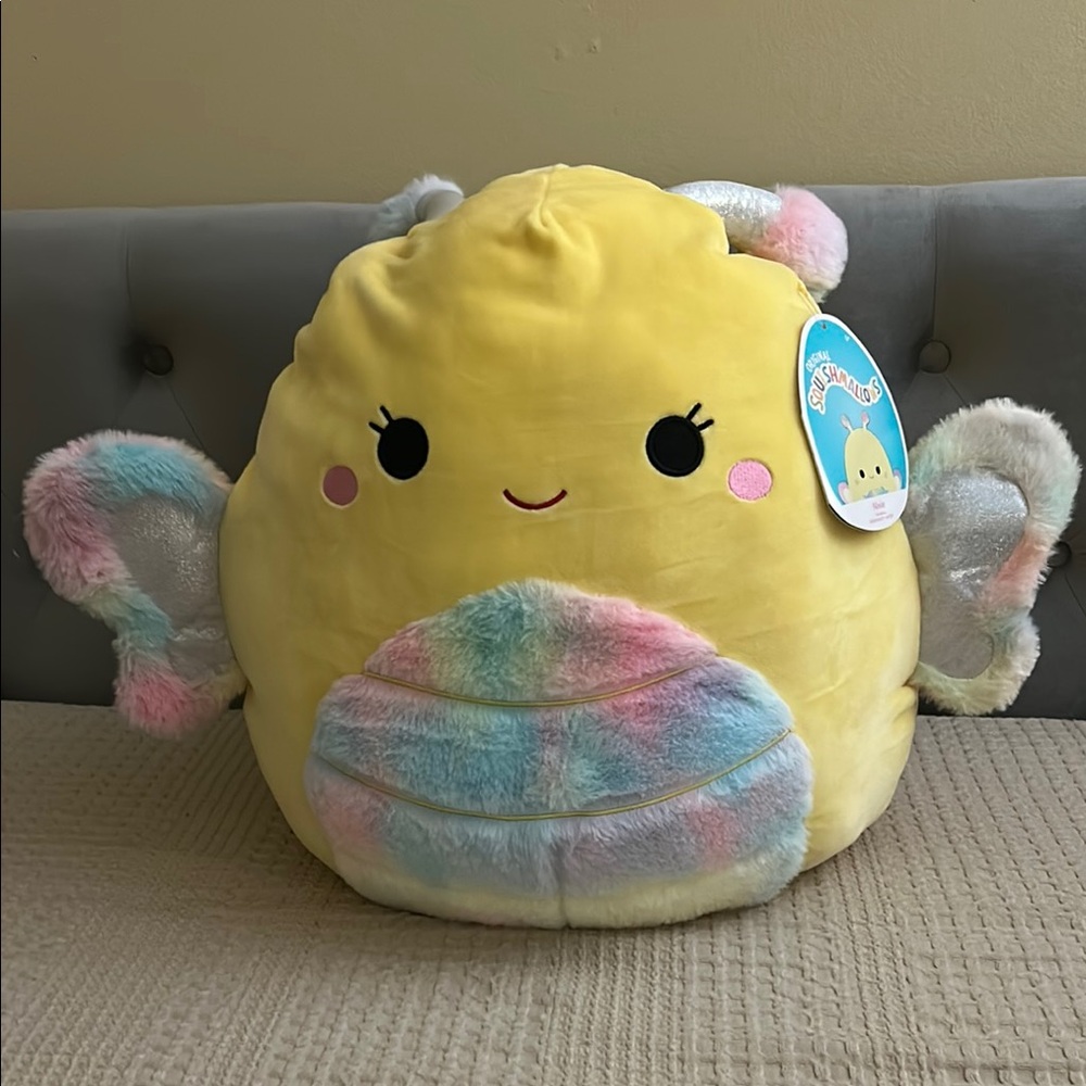 Squishmallows Yellow and Pink Butterfly Stuffed Animal